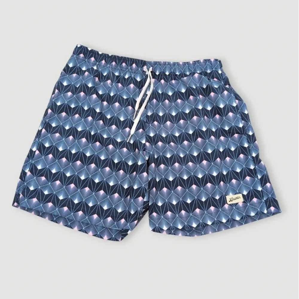 Bather Blue Palm Swim Trunks Mens Small 5.5